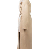 MAYFAIR Shearling Reversible Wrap Coat in Snow Bear