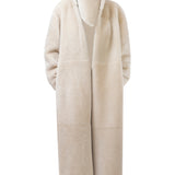 MAYFAIR Shearling Reversible Wrap Coat in Snow Bear