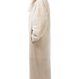 MAYFAIR Shearling Reversible Wrap Coat in Snow Bear