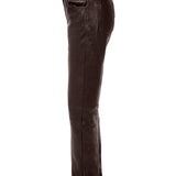 SIMPLY PERFECT Leather Trousers in Espresso Brown