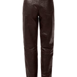 SIMPLY PERFECT Leather Trousers in Espresso Brown
