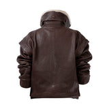 DIAMOND GIRL Leather Bomber in Espresso Brown