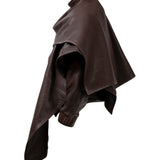 DIAMOND GIRL Leather Bomber in Espresso Brown