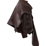 DIAMOND GIRL Leather Bomber in Espresso Brown