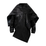 DIAMOND GIRL Leather Bomber in Noir