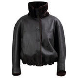 MAYFAIR Shearling Reversible Bomber in Brown Bear