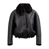MAYFAIR Shearling Reversible Bomber in Brown Bear
