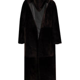 MAYFAIR Shearling Reversible Wrap Coat in Brown Bear