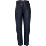 SIMPLY PERFECT Leather Trousers in Navy