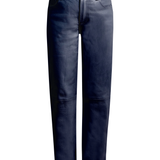 SIMPLY PERFECT Leather Trousers in Navy