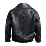 ONI Funnel Neck Leather Jacket in Black