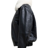 ENGLISH Elegant Bomber With Removable Shearling Collar
