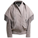 PALM SHAWL in Taupe Suede