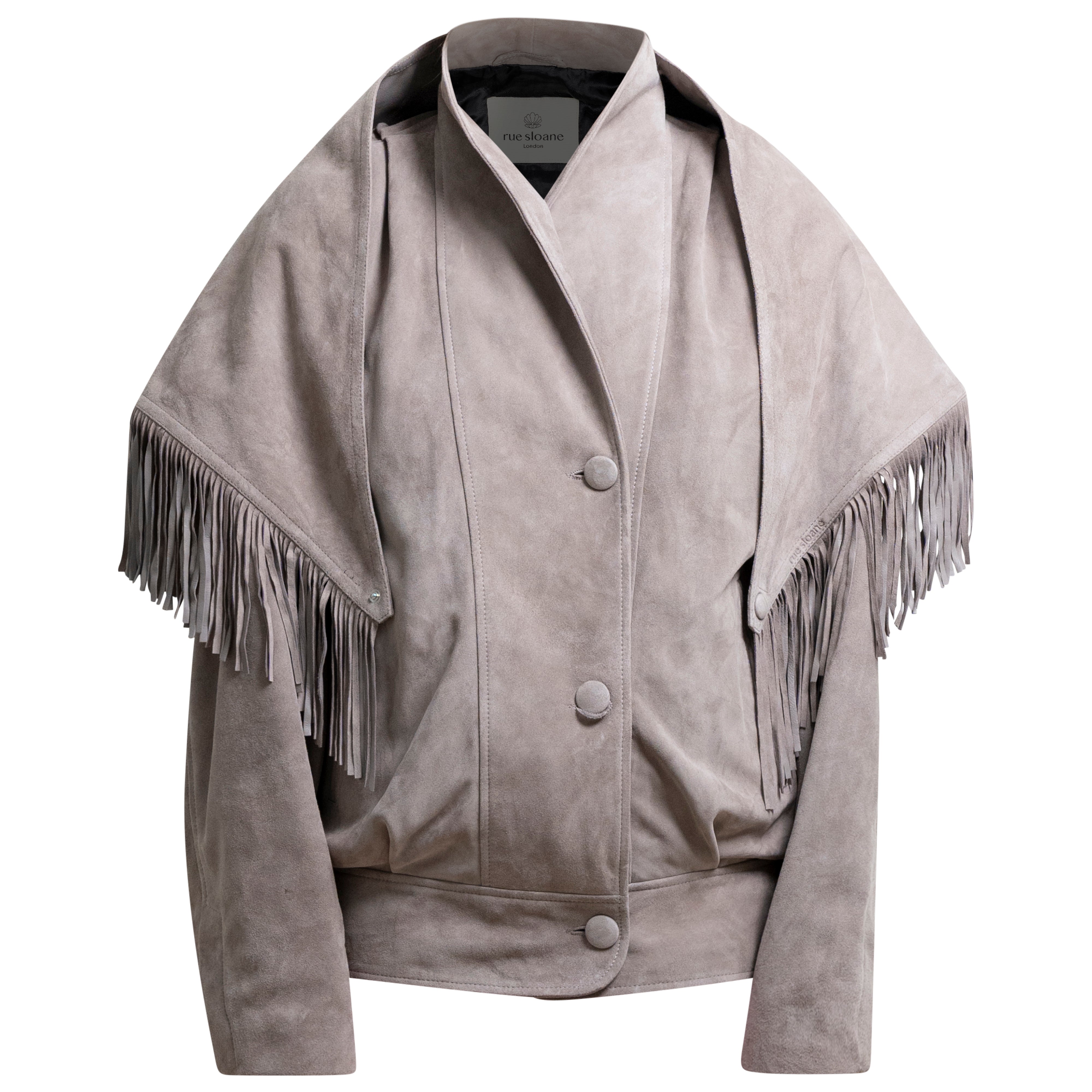 PALM SHAWL in Taupe Suede