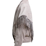 PALM SHAWL in Taupe Suede