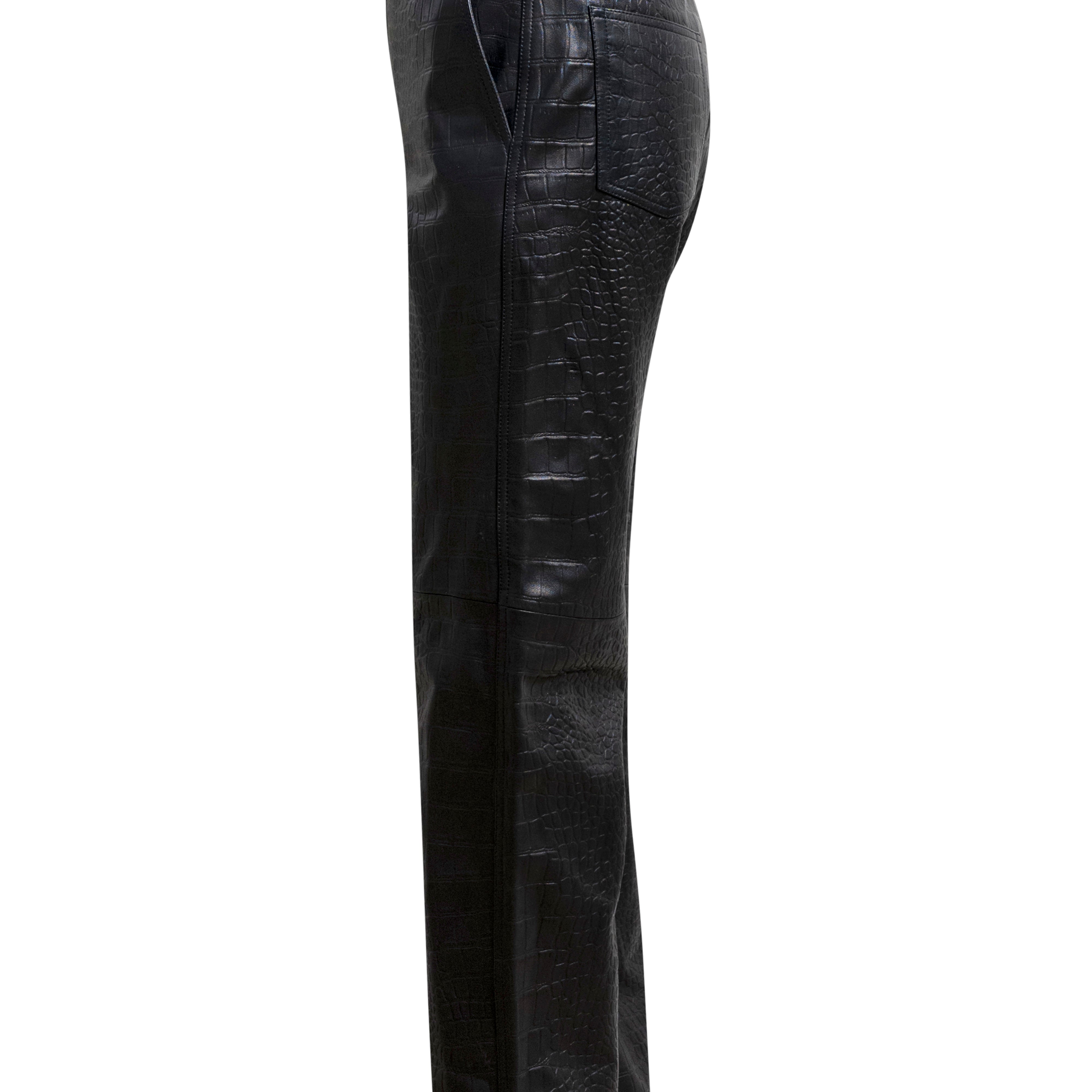 RUE Trousers in Croc embossed leather