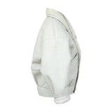 TIMOTHY MEN Shearling Leather Jacket in Cloud White