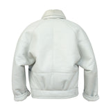 TIMOTHY Shearling Leather Jacket in Cloud White