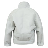 TIMOTHY Shearling Leather Jacket in Cloud White