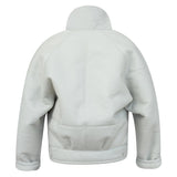 TIMOTHY MEN Shearling Leather Jacket in Cloud White