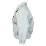 TIMOTHY MEN Shearling Leather Jacket in Cloud White