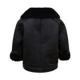 TINY TIMOTHY Shearling Leather Jacket for kids in Cloud White