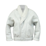 TIMOTHY MEN Shearling Leather Jacket in Cloud White