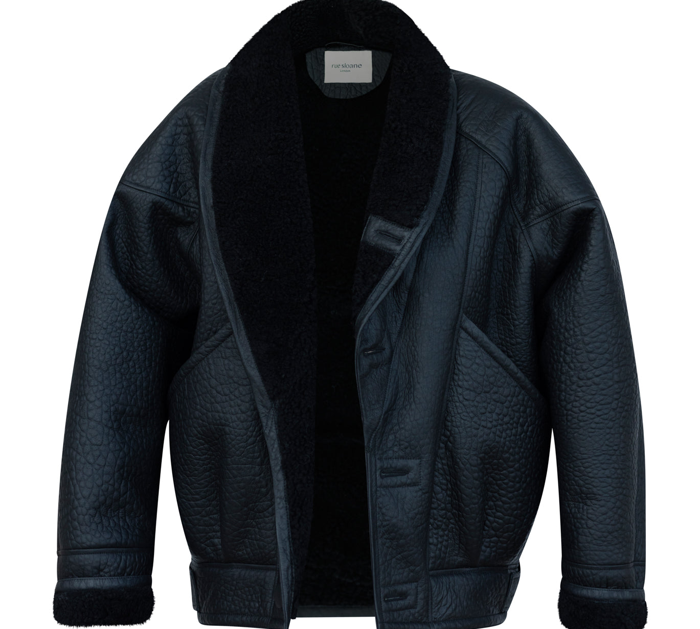 TIMOTHY Shearling Leather Jacket in Noir