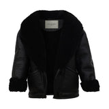 TINY TIMOTHY Shearling Leather Jacket for kids in Biscuit