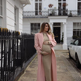 London Duster Coat in Powder Pink