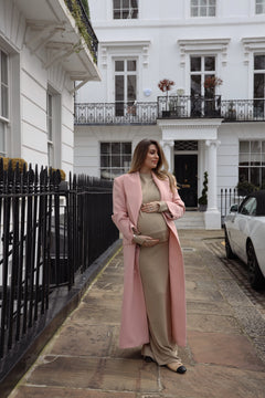 London Duster Coat in Powder Pink