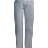 SIMPLY PERFECT Leather Trousers in French Grey