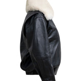 ENGLISH Elegant Bomber With Removable Shearling Collar