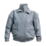 DIAMOND GIRL Leather Bomber in French Grey