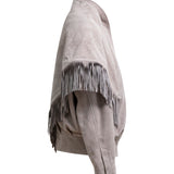PALM SHAWL in Taupe Suede