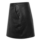 SIMPLY PERFECT Leather Skirt in Noir