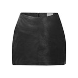 SIMPLY PERFECT Leather Skirt in Noir
