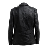 RUE Classic Leather Blazer in Embossed Croc