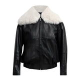 ENGLISH Elegant Bomber With Removable Shearling Collar