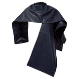 DELILAH Double Faced Leather Cape in Navy