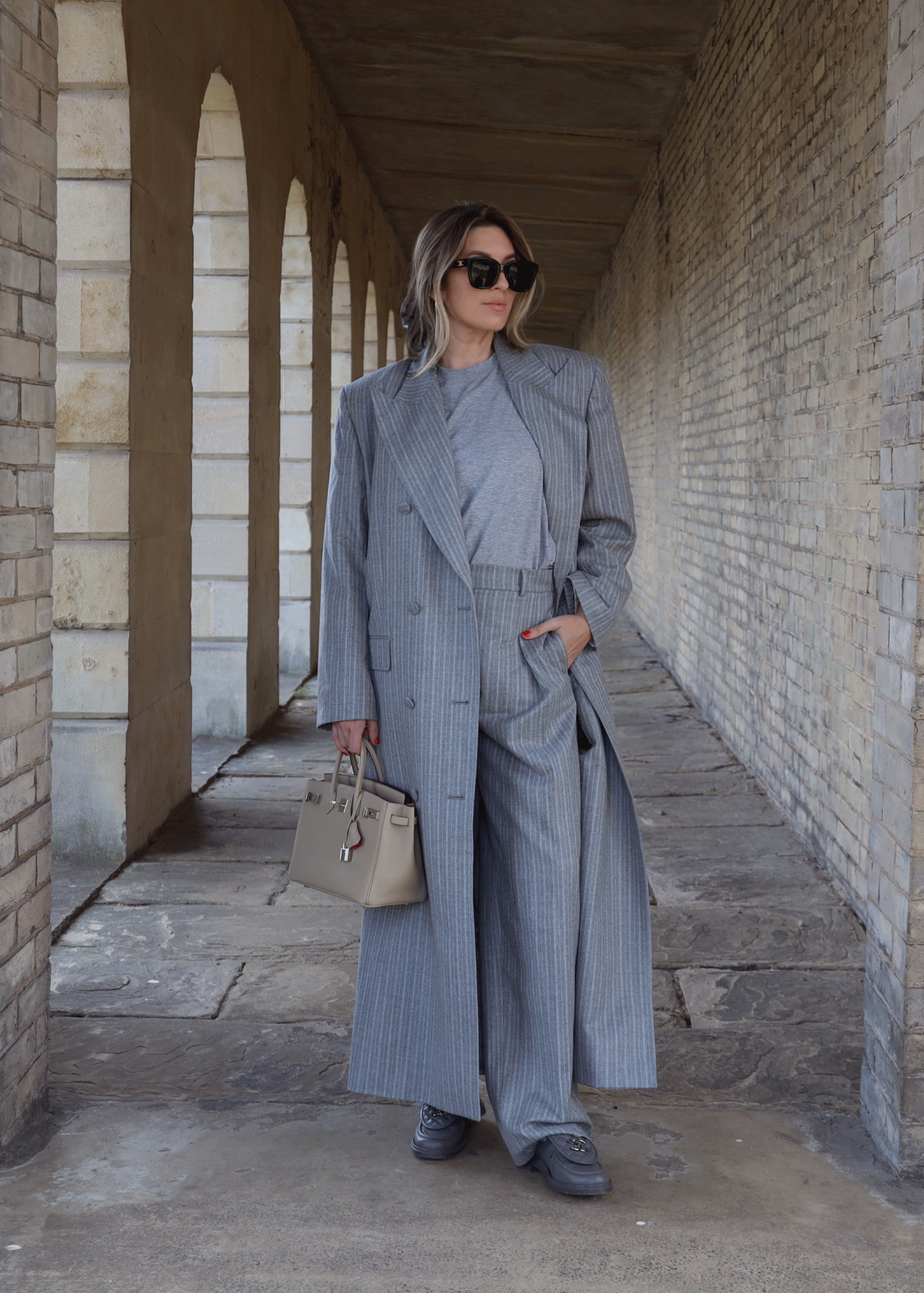 rue sloane grey duster coat