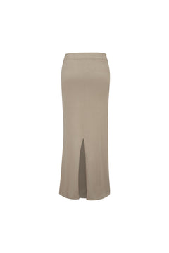 The Auri Maxi Skirt in Sandy Beige