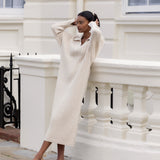 The Kensington Cable Knit Dress in Ecru